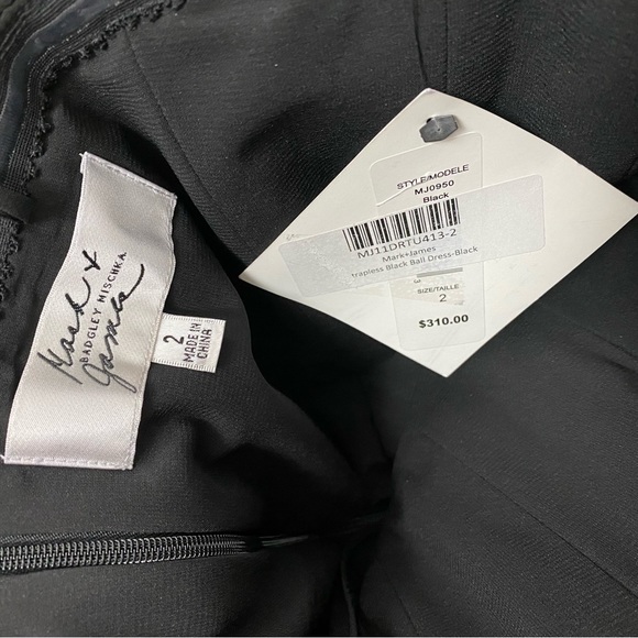 Mark & James by Badgley Mischka Black Strapless Tulle Formal Party Dress - Picture 8 of 9